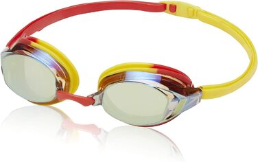 Дзеркальні окуляри Speedo Vanquisher EV, панорамні, антивідблискові, проти запотівання, із захистом від ультрафіолету (дзеркальний червоний, жовтий/бурштиновий/золотий)