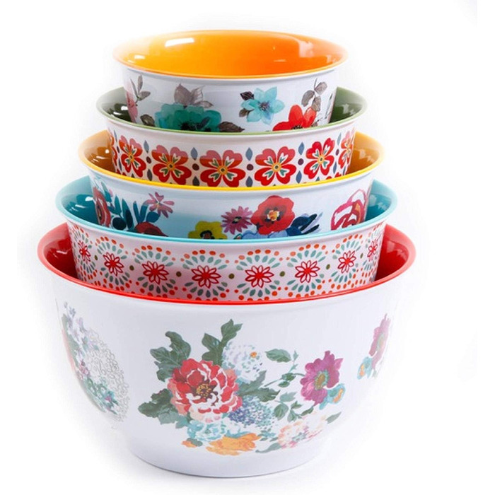 Набір мисок для змішування Pioneer Woman Traveling Vines, 10 шт (Country Garden)