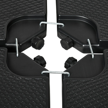 Підставка для парасольки, 4-секційна, з можливістю засипання баласту, 100 x 100 x 8 см, Чорний