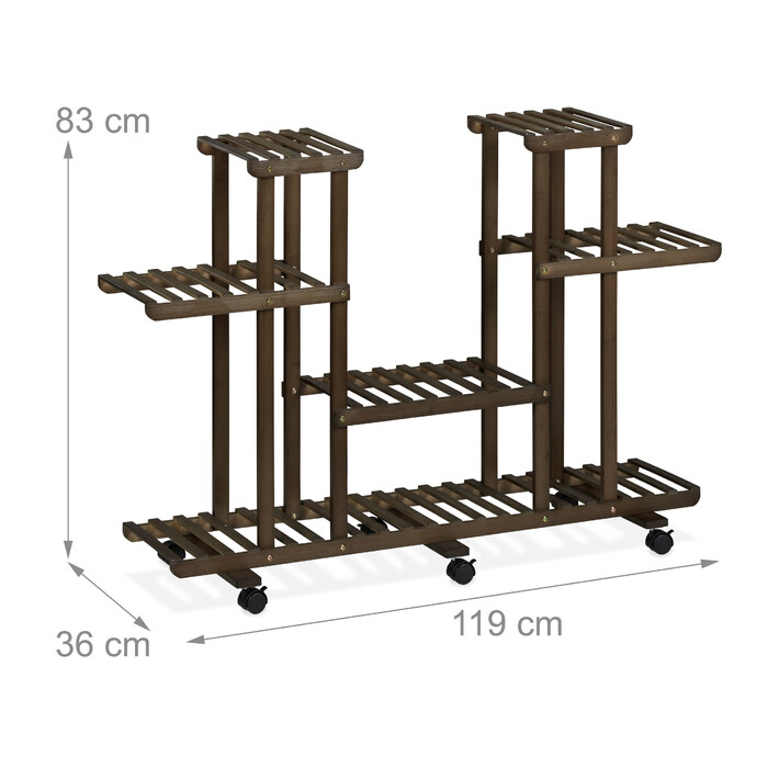 Relaxdays Коричнева полиця для рослин з бамбука 6 полиць