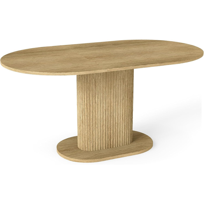 Обідній стіл WAFTING овальної форми, сучасний дизайн, для 4-6 осіб, 160x90x75 см, шпон дуба