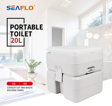 Інноваційна портативна інжекторна туалет Seaflo LIGHTEU 4.75 Gallonen для кемпінгу, дому, трейлера