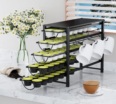 Тримач для капсул кави Dolce Gusto, органайзер для 70 капсул, 5-ярусний металевий ящик з тихими направляючими та антиковзними ніжками