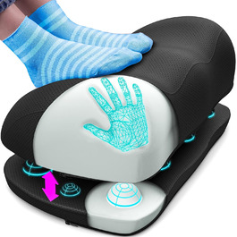 Підставка для ніг Everlasting Comfort FootCloud під стіл – ергономічна, регульована по висоті, з масажними вузлами. Зменшує біль, покращує кровообіг. Чорна.