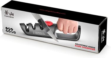 Професійний ніж Cangshan 1026108 з регулюванням 3 ступенів (14-24 градуси) + точилка для ножів, чорний