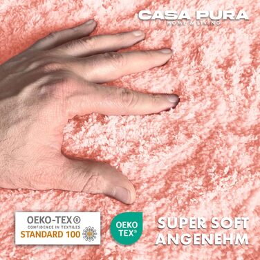 М'який килимок для ванної кімнати Casa Pura Rosa Sky, 80x150 см - Шерстистий, нековзний, для душу, рожевий