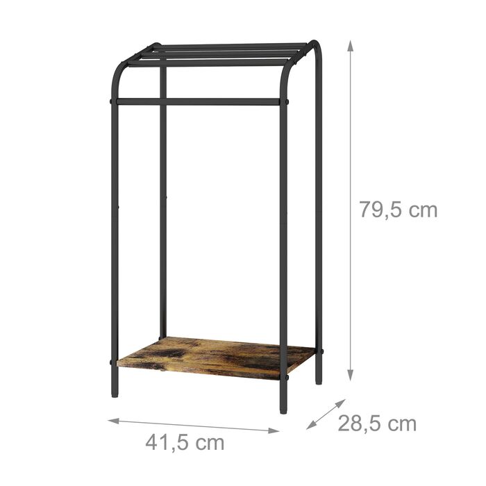 Підставка для рушників індустріального стилю з полицею Relaxdays