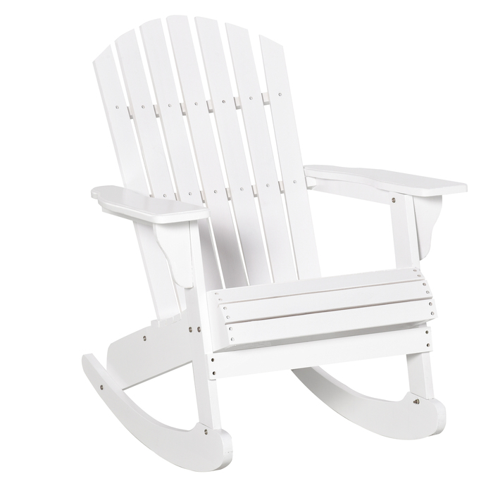 Садове крісло Outsunny Adirondack Крісло-гойдалка Крісло-гойдалка 77 x 94 x 97 см, білий, стійкий до погодних умов, ідеально підходить для саду та балконних меблів