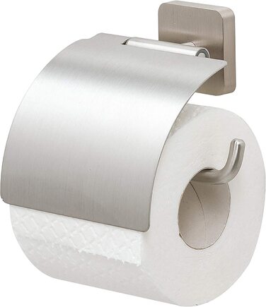 Тримач для туалетного паперу Tiger Onu (матовий з нержавіючої сталі, 13 х 12,6 х 4,2 см , з кришкою щітка для унітазу)