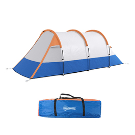 Outsunny Camping Tent, тунельний намет для 3 осіб, з легким гачком, тент, 2 кімнати, вітрозахисний сімейний намет із сумкою для перенесення, водовідштовхувальний висувний намет 2000 мм для кемпінгу, саду, помаранчевого