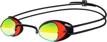 Плавальні окуляри унісекс для арени багатобарвні (червоно-жовто-чорні) однотонні плавальні окуляри Swedix Mirror