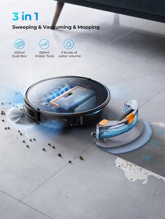 Робот-пилосос Laresar Clean, 4500 Па, Auto Carpet Boost, ультратонкий, додаток і Alexa (Evol 3)