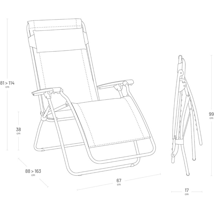 Крісло-шезлонг Lafuma Relaxsessel Zero Gravity R Clip - розкладне для тераси та саду, Batyline®, Франція (Himmelblau)