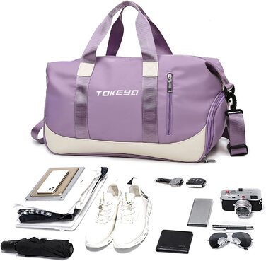 Спортивна сумка Tokeya 40 л з відділення для взуття фіолетова