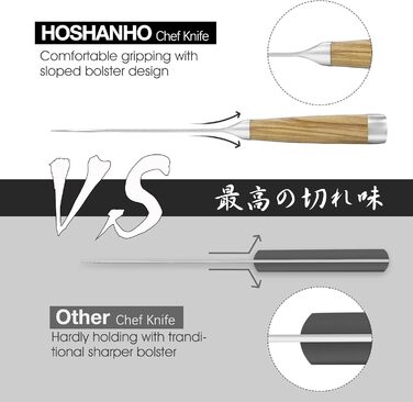Ніж кухонний HOSHANHO Дамаск 20см, 67 шарів Дамаської сталі, японський ніж з ергономічною ручкою оливкового кольору