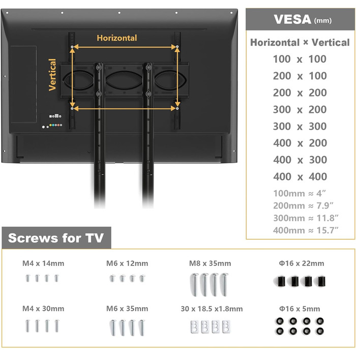 Підставка для телевізора на колесах, 32-75 дюймів, регульована по висоті, з полицею для ноутбука, VESA 600x400, чорна