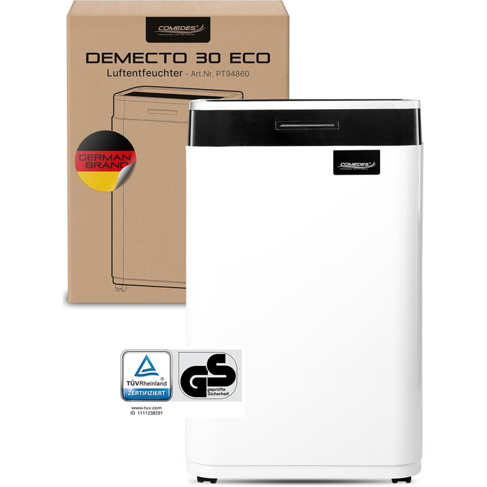 Вологопоглинач повітря Comedes Demecto 30 Eco – будівельний осушувач для дому та підвалу (25 л/24 год)