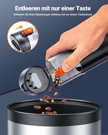 Акумуляторний ручний пилосмик SEALIGHT 32000Па, бездротовий автомобільний міні-пилосос 4-в-1 з безщітковим двигуном для шерсті тварин, авто та дому, темно-сірий матовий чорний