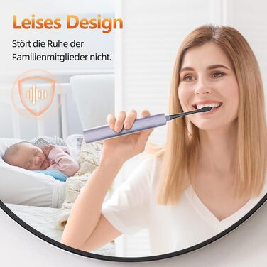 Електрична звукова зубна щітка Ritter з 5 режимами, 40000 VPM, IPX7, акумулятор 90 днів, таймер, блакитна