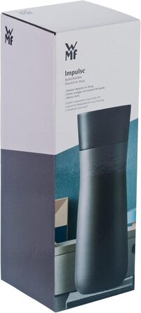 Термокружка WMF Impulse 350 мл, з автоматичним клапаном та 360° отвором, підтримує температуру до 8 годин (гаряче) / 12 годин (холодне), сірий колір