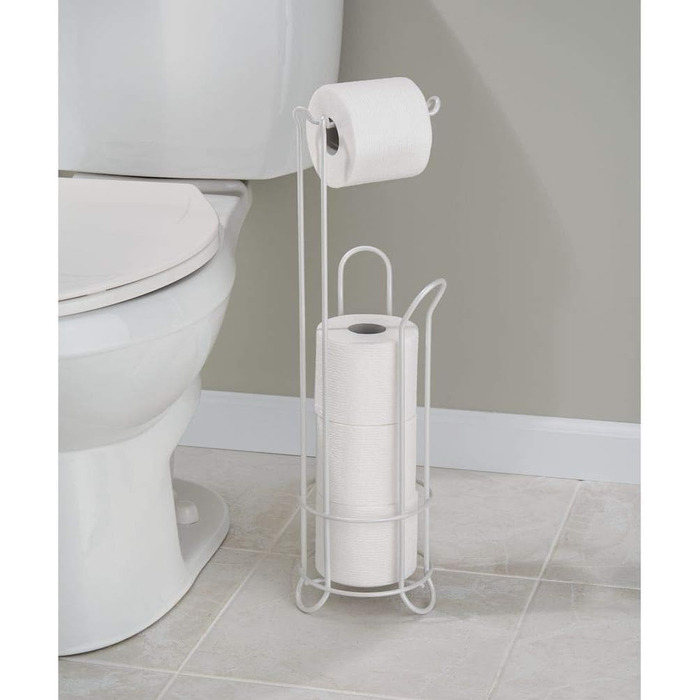 Дизайн паперового туалету avec дозволяє використовувати рулони для заміни, паперовий туалетний столик дистриб'ютора в різних місцях, рулони для туалетного паперу 3 рулони, сріблястий (перлинно-білий, тримач для рулонів для туалету)