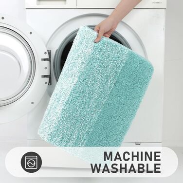 Набір килимків для ванної кімнати Bsmathom, 4 шт., з кришкою для унітазу, м'які, вбираючі, нековзні, машинне прання, килимок з U-подібною контуром, коврик для унітазу, помаранчевий/блакитно-зелений (Відтінок раю)