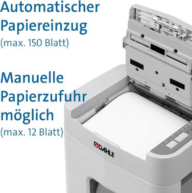 Шредер Dahle ShredMATIC 90 Aktenvernichter з автоподачею паперу, P-4, 150 аркушів, безпека P-4, сірий/сірий