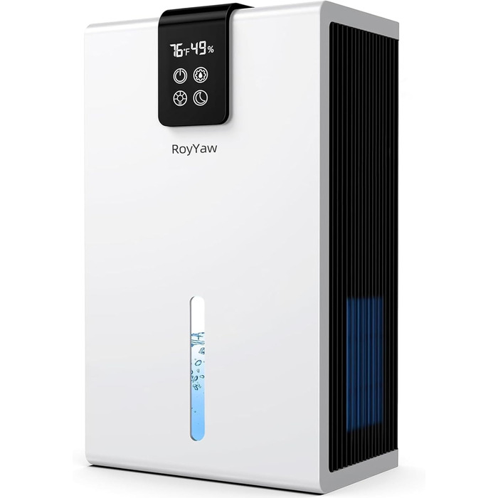 Електричний осушувач повітря, тихий, 2700 мл, LED дисплей, автоматичне відтавання, режим сну, проти вологи та плісняви, для спальні/ванної кімнати, білий