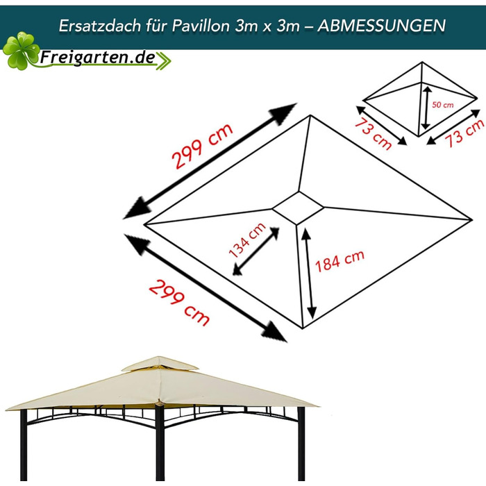 Заміна даху для альтанки 3х3 метри Пісок Антикварна альтанка Водонепроникний матеріал Panama PCV Soft 370 г/м дуже міцна Модель 6 (бежевий)