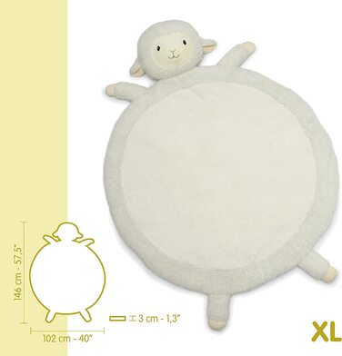 Дитячий килим для повзання RUGUIES ягня XL білий