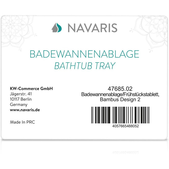 Підставка для ванни Navaris з бамбука, висувна з місцем для книг та склянок - піднос для ванни та ліжка, коричнева
