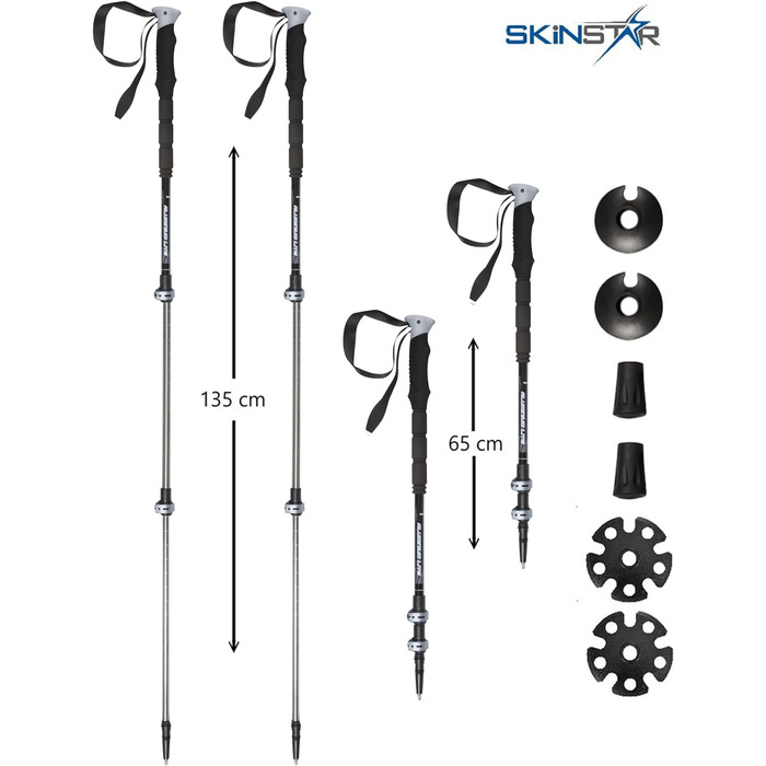 Трекінгові палиці Ski Pole Ski Touring Pole Лижні палиці для походів (ЧОРНИЙ/СІРИЙ), 1 Touring Pole