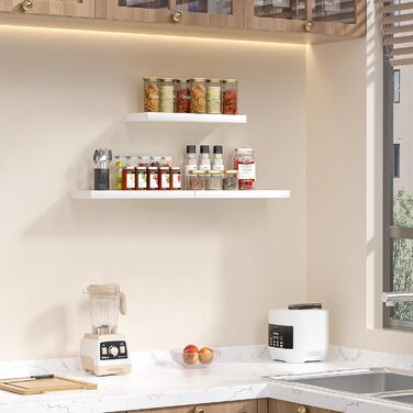 Набір білих настінних полиць-невимок (3 шт.) для ванної, спальні, вітальні та кухні — приховані полиці для декору та зберігання