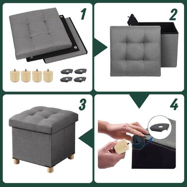 Relaxdays Пуф для сидіння 37л МДФ