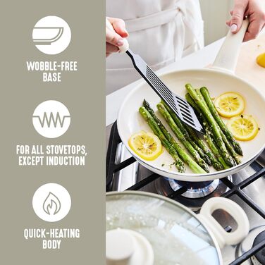Набір кухонного посуду GreenLife Soft Grip 8 предметів: антипригарне покриття, кераміка, без ПТФЕ, для приготування, смаження, тушкування, з кришками, не нагріваються ручки