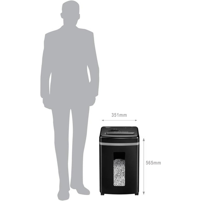 Fellowes Aktenvernichter High Security 9 Blatt: Шредер Fellowes High Security 9, для офісу та дому, Powershred 450M, 19л кошик, тихий, 2000+ частинок/A4, знищення CD