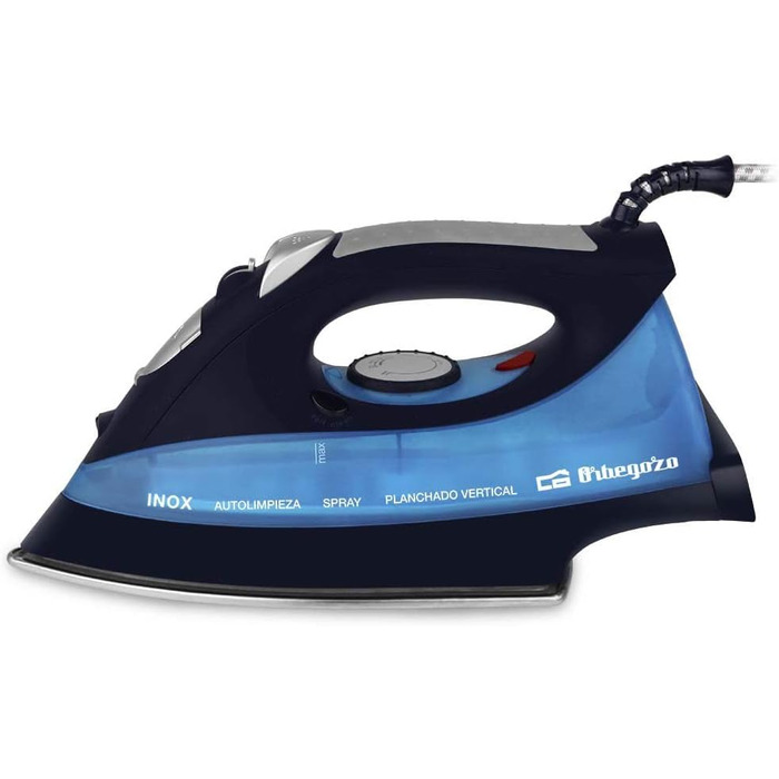 Праска Orbegozo SV 2680 з нержавіючою основою, 2600 Вт, функція самоочищення, суха та парова прасування, регулювання температури