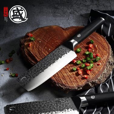 Японський ніж Santoku Mitsumoto Sakari 17 см, ручка з пакавуду, професійний кухонний ніж, чорний Nakiri 17 см