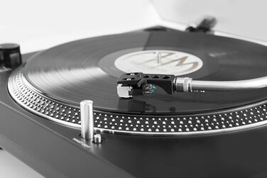 Програвач вінілу TechniSat TECHNIPLAYER LP 200 з USB, автоматичний, 33/45 об/хв, алюмінієвий диск, цифровізація, чорний, прямий привід