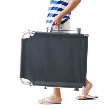 Шезлонг Ibiza комплект з 2 сірих 190x59x29см алюмінієвий навіс від сонця