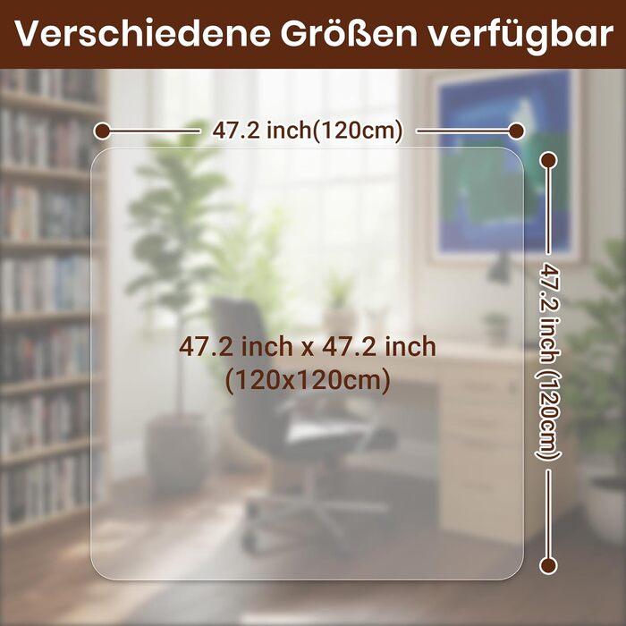 Захисна килимок під офісний стілець COSYLAND, 120x150 см, прозорий, антиковзаюча підкладка для офісу | Захист підлоги