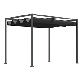Дах патіо з альтанки Outsunny Pergola з люком 298x213x221см Поліестер Чорний Сірий для саду та патіо