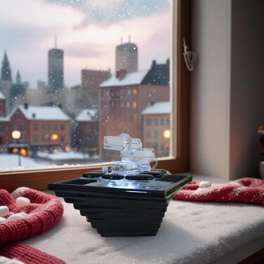 Внутрішній фонтан з кераміки та скла, декор для медитації, чаша Zen, подарунок, 20x23x23 см, Himalaya Zen'light