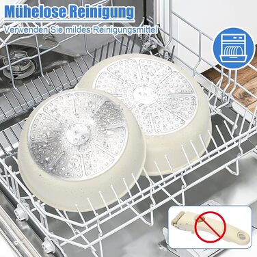 Набір посуду GFTIME 17-ти частинний з антипригарним покриттям Ceramic, для всіх плит (індукція), зі знімними ручками, 20/26 см скляні кришки, без PFOA/PTFE/PFAS