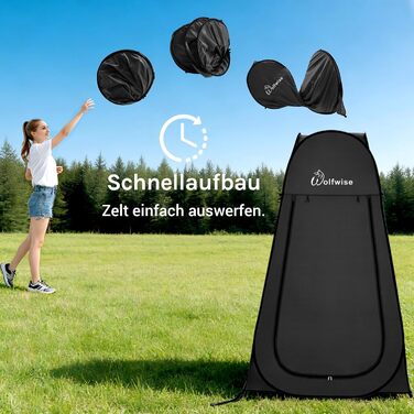 Складана душова кабіна-намет WolfWise для кемпінгу та переодягання, водонепроникний приватний намет-туалет з UV-захистом, 120x190 см, зелений/синій