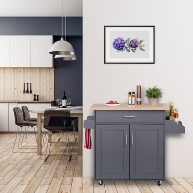 Візок кухонний Relaxdays з робочою поверхнею