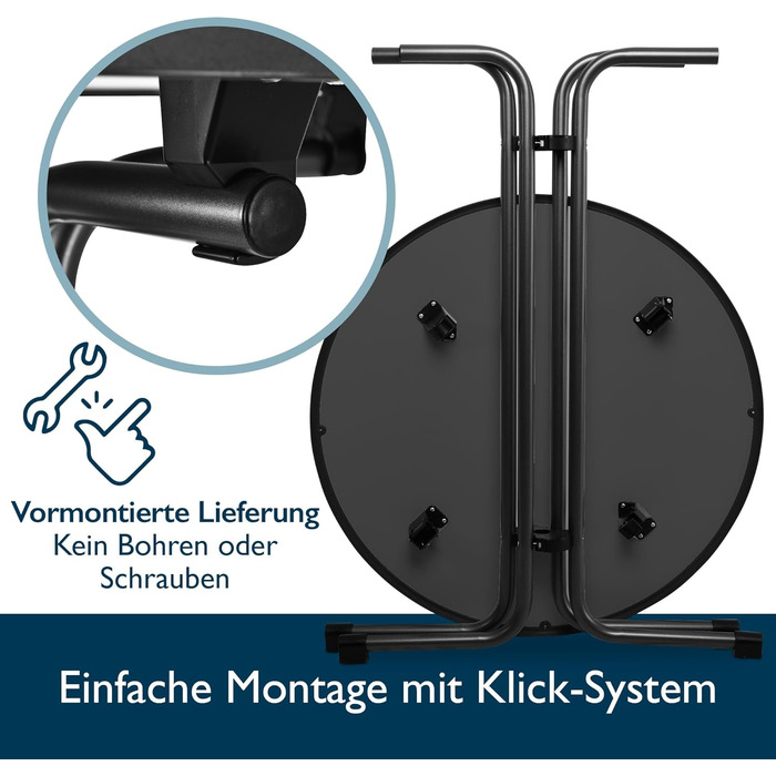 Стіл Beautissu розкладний Ø 70 см білий Bellini – стійкий, вологостійкий, легко збирається. Підходить для вулиці, відпочинку, вечірок. Діаметр 70 см, висота 60/80 см.