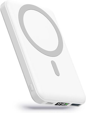 Вт PD, LED дисплей, USB-C, для iPhone 15/14/13/12, білий, 10000mAh, 22.5