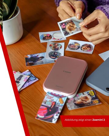 Canon Zoemini 2: Компактний фотодрук з Bluetooth - Друк фото з телефону, Рожеве золото