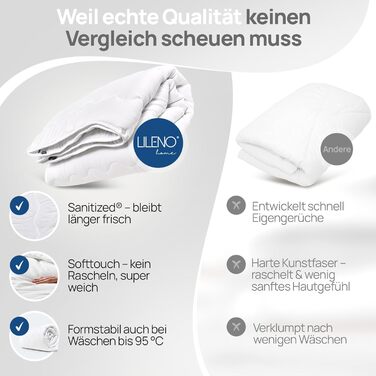 Тепла зимова ковдра LILENO HOME 155x220 см [2 шт.] - комплект ковдр для комфортного сну. Алергічна ковдра, витримує прасування до 95°C